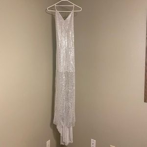 Silver Sequin Maternity Dress